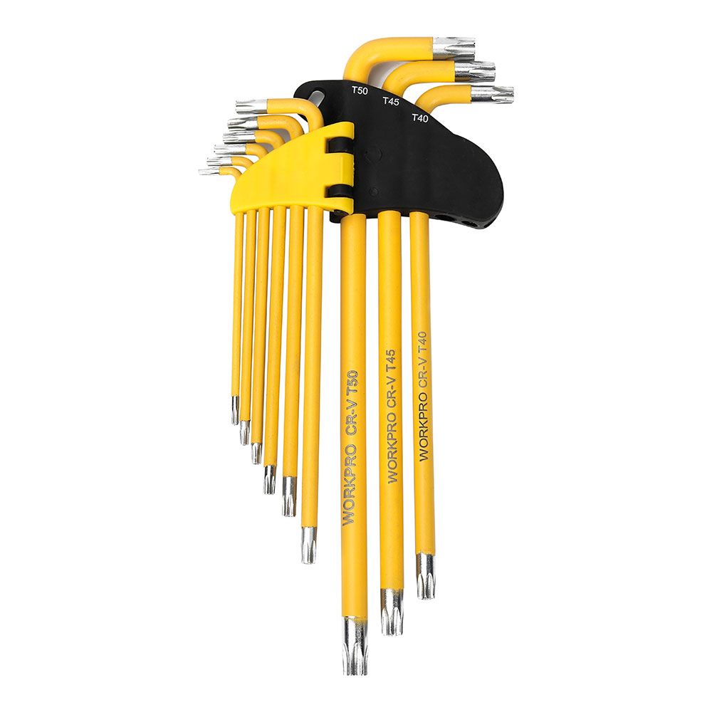 LLAVES TORX LARGAS DE SEGURIDAD, JUEGO DE 9 PIEZAS