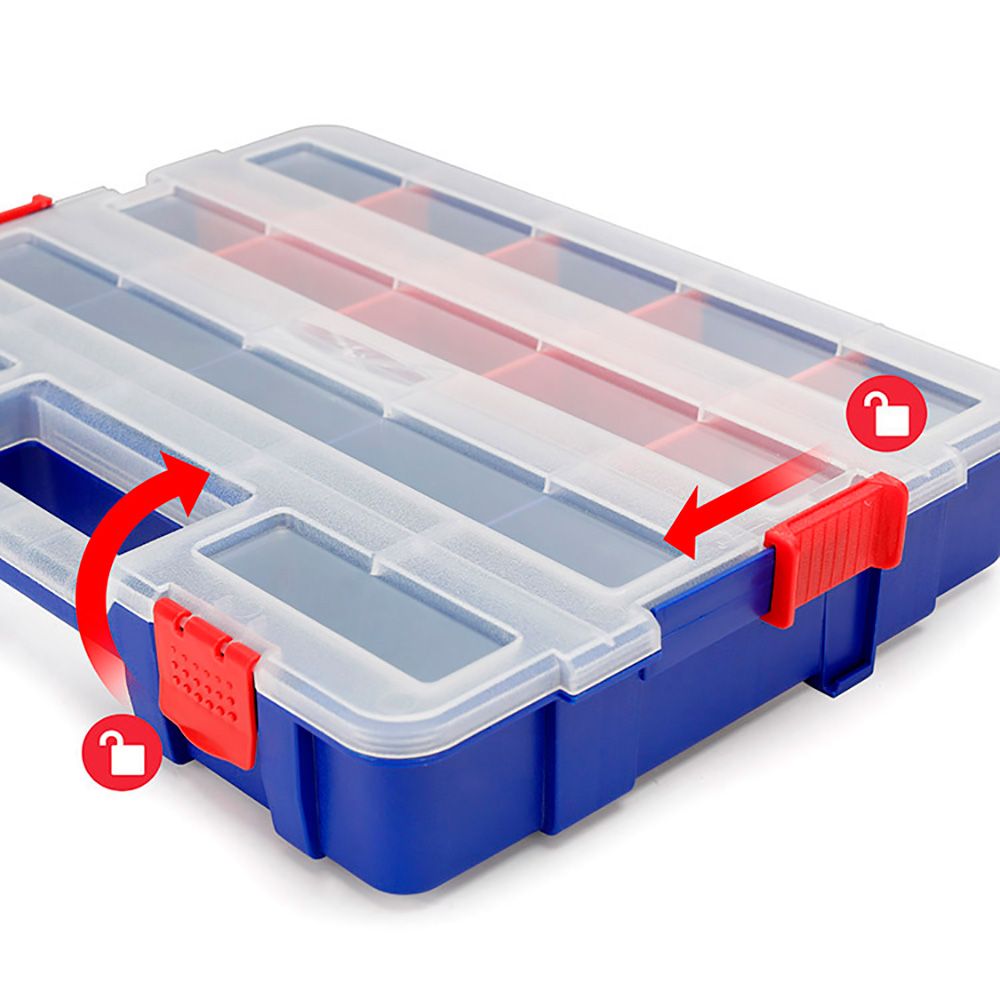 ORGANIZADOR DE COMPARTIMENTOS APILABLE CON TAPA 18 DIVISIONES - Imagen 6