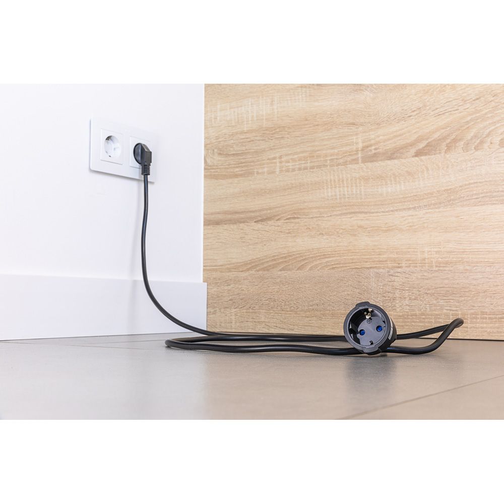 PROLONGADOR CON 1 TOMA 2P+T 16A 250V~ 3 m DE CABLE H05VV-F 3G1,5mm², NEGRO - Imagen 2
