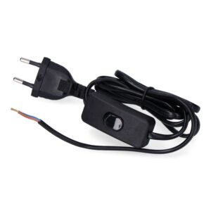 CONEXION CON INTERRUPTOR 3A 1,5m 2x0,75mm MANGUERA PLANA NEGRA EDM