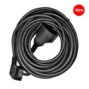 PROLONGADOR CON 1 TOMA 2P+T 16A 250V~ 10 m DE CABLE H05VV-F 3G1,5mm², NEGRO