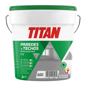PINTURA PLÁSTICA ACRÍLICA ESTIRENADA INTERIOR/EXTERIOR, ANTIMOHO T-3, BLANCO MATE, 1 l