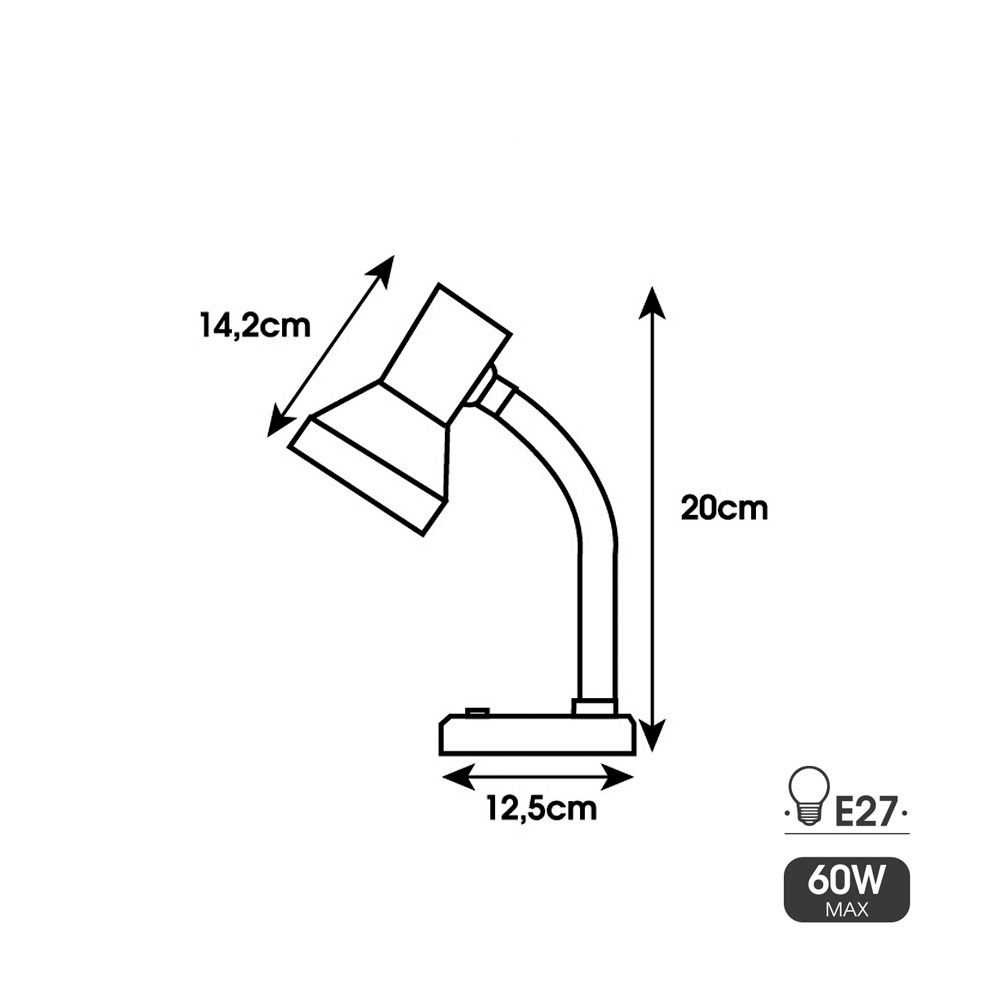FLEXO DE SOBREMESA MODELO LONDON E27 60W COLOR BLANCO EDM - Imagen 2