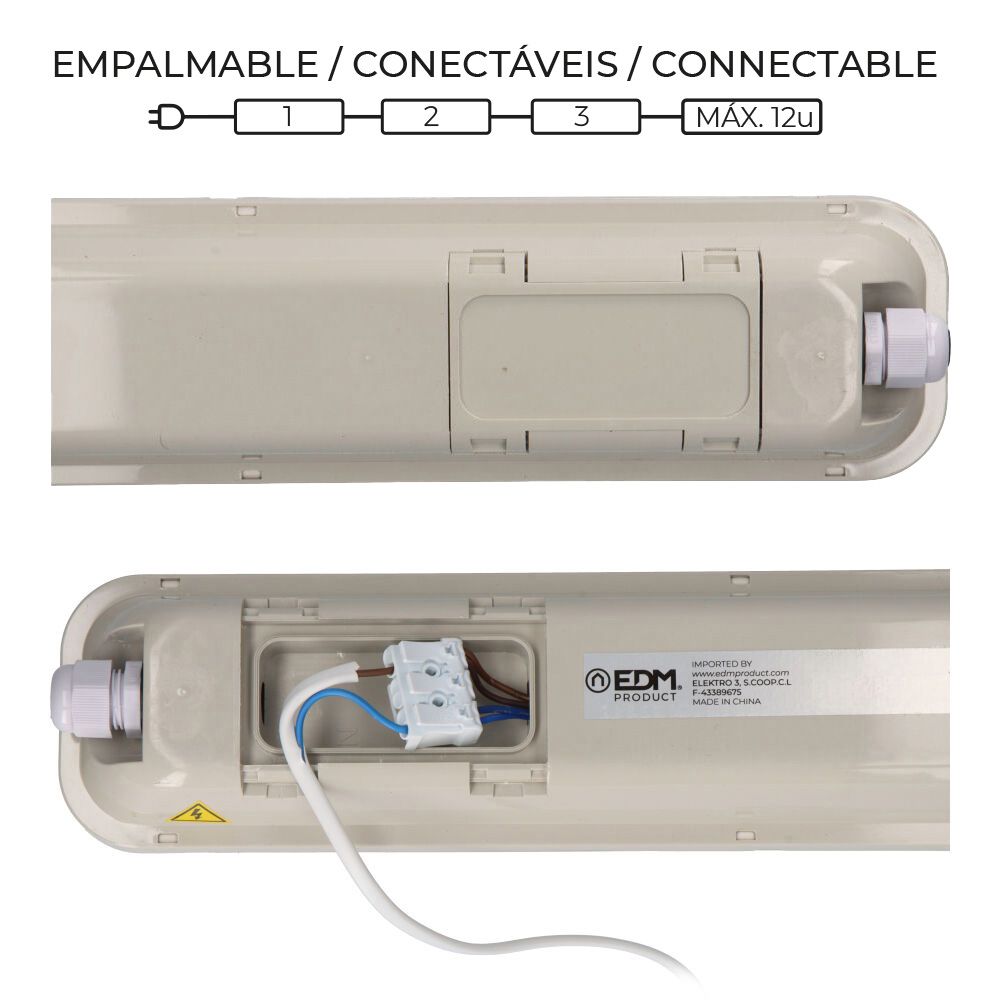 REGLETA ESTANCA LED IP65 36 w 4034 lm 6500 K LUZ FRIA 8,6 x 118 x 6,6 cm - Imagen 2