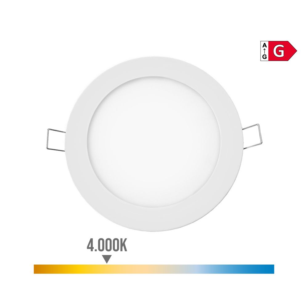 MINI DOWNLIGHT LED EMPOTRABLE REDONDO 6 W 4000 K LUZ DÍA COLOR BLANCO Ø11,7 cm