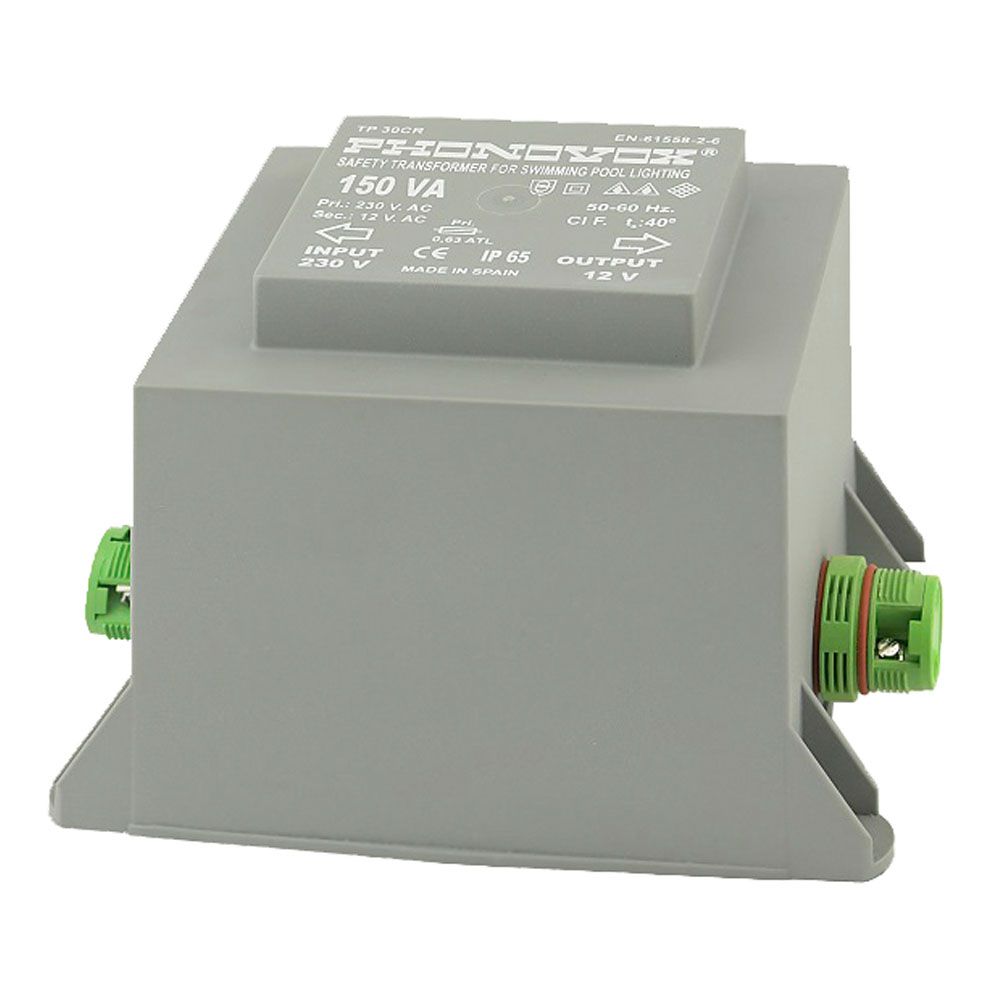 TRANSFORMADOR POOL 150VA 230/12V 50-60Hz IP-65 CONEXIÓN EXTERNA - CR TP30103CR