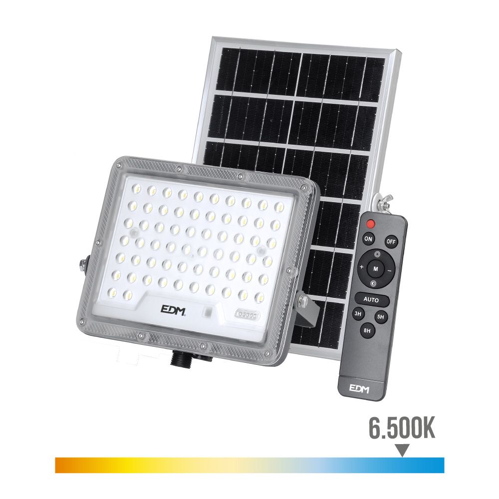 FOCO PROYECTOR SOLAR SLIM 50 W 600 lm 6500 K LUZ FRÍA