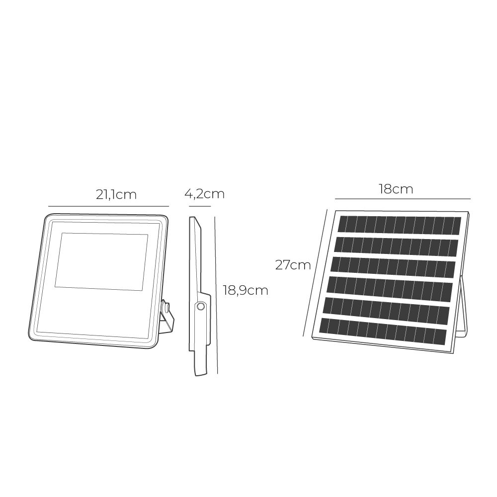 FOCO PROYECTOR SOLAR SLIM 50 W 600 lm 6500 K LUZ FRÍA - Imagen 6