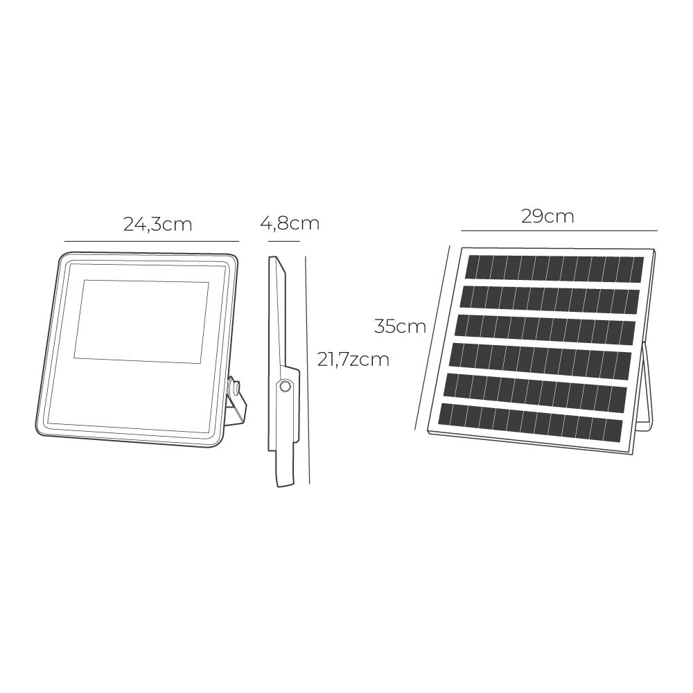 FOCO PROYECTOR SOLAR SLIM 200 W 1800 lm 6500 K LUZ FRÍA - Imagen 6