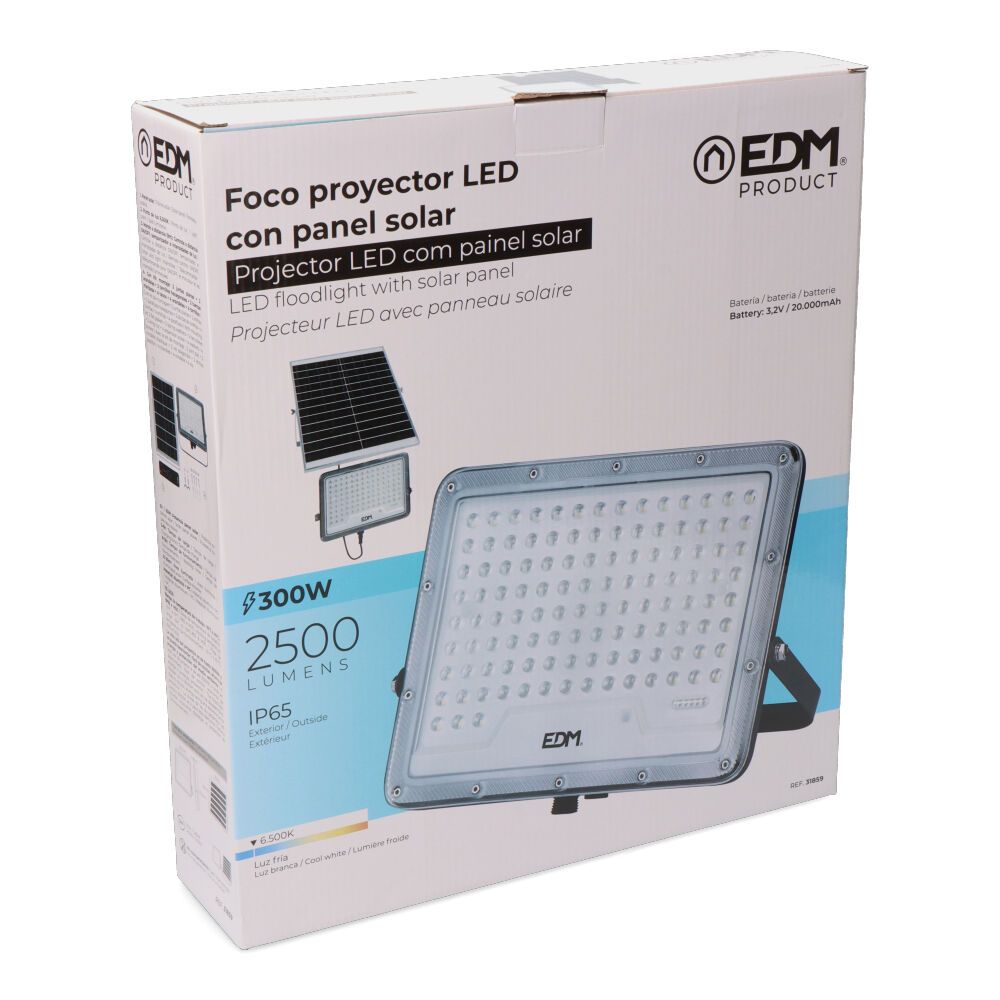 FOCO PROYECTOR SOLAR SLIM 300 W 2500 lm 6500 K LUZ FRÍA - Imagen 5