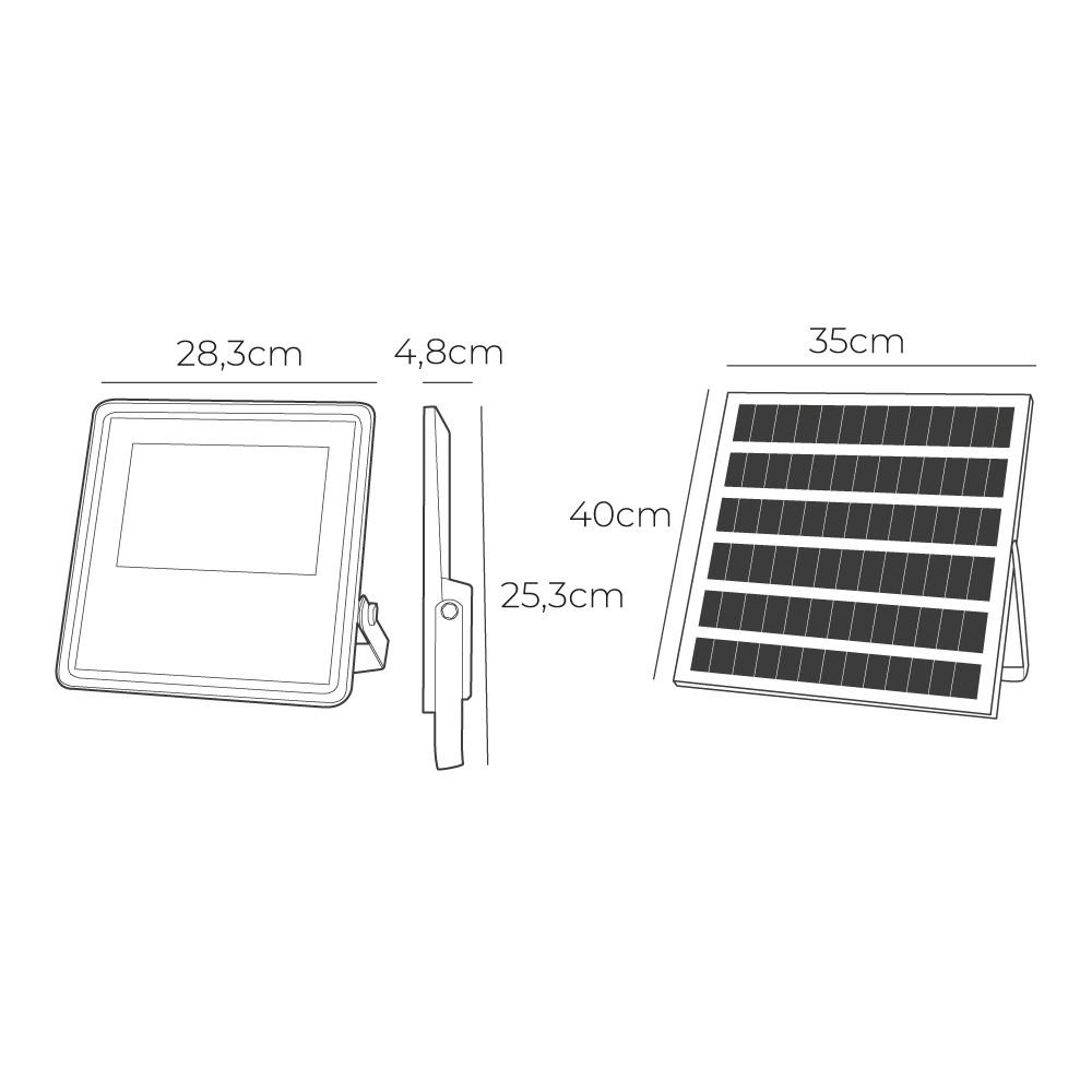 FOCO PROYECTOR SOLAR SLIM 300 W 2500 lm 6500 K LUZ FRÍA - Imagen 6