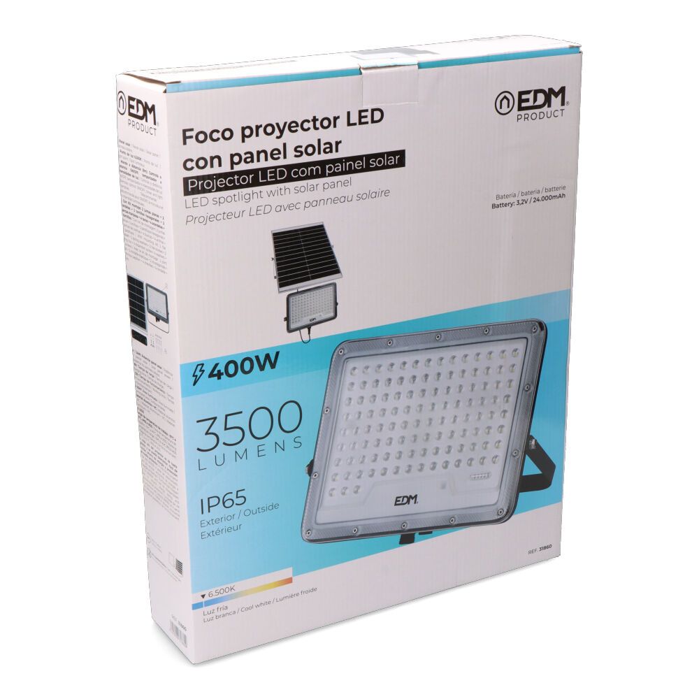FOCO PROYECTOR SOLAR SLIM 400 W 3500 lm 6500 K LUZ FRÍA - Imagen 5