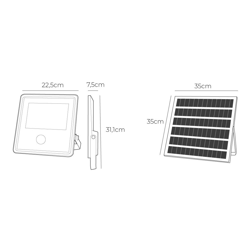 FOCO PROYECTOR SOLAR CON SENSOR 300 W 3500 lm 6500 K LUZ FRÍA - Imagen 6