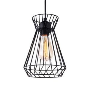 LÁMPARA DE TECHO METALICA  E27 60W COLOR NEGRO Ø19 x 26 x 130 cm
