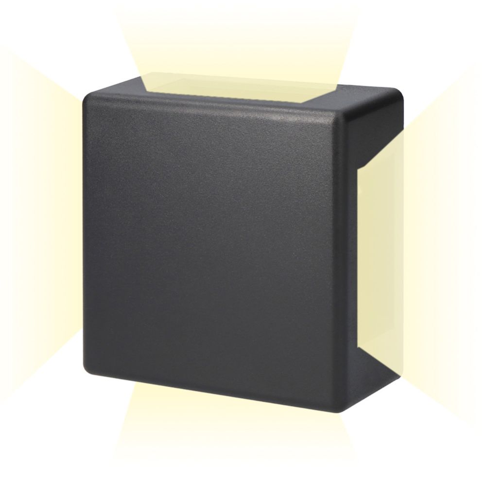 APLIQUE LED CUADRADO 4 PROYECCIONES 6 W 516 lm 3000 K LUZ CALIDA IP54 11.5 x 11.5 x 5 cm - Imagen 2