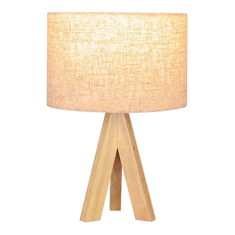 LÁMPARA MESA E27 MADERA Y TELA (BOMBILLA NO INCLUIDA) - Imagen 2