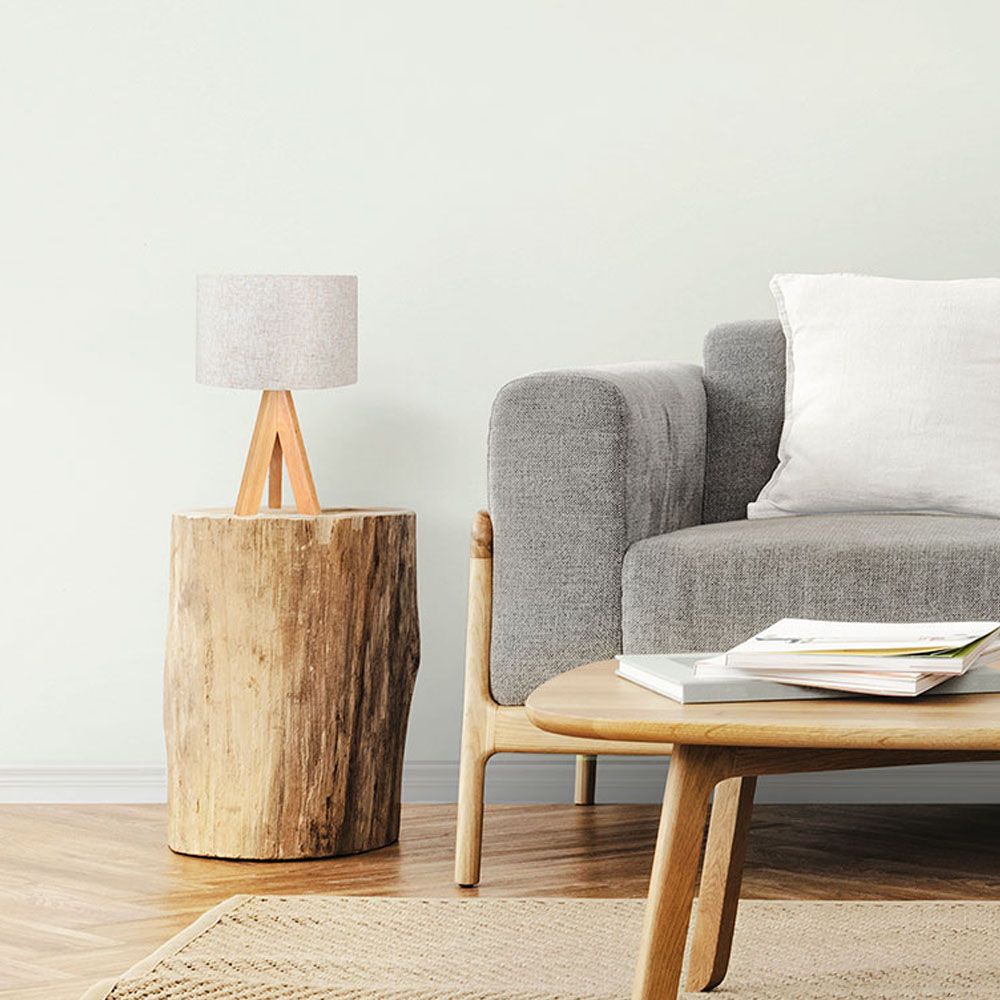 LÁMPARA MESA E27 MADERA Y TELA (BOMBILLA NO INCLUIDA) - Imagen 3