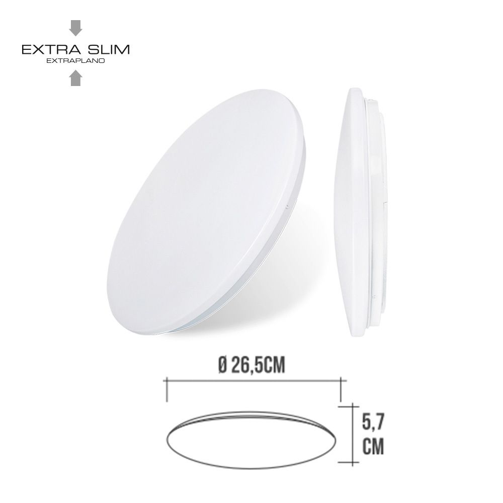 APLIQUE LED CIRCULAR DE SUPERFICIE 12 W 4000 K 1160 lm Ø25 x 6,2 cm - Imagen 2