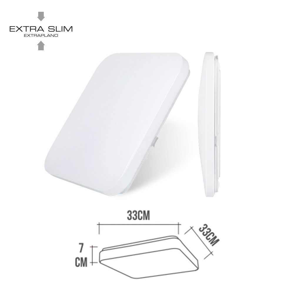 APLIQUE LED CUADRADO EXTRAPLANO DE SUPERFICIE 18 W 6500 k 1820 lm 33 x 33 x 6,9 cm - Imagen 2