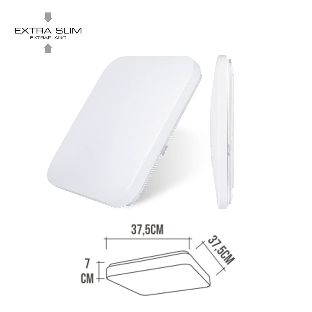 APLIQUE LED CUADRADO EXTRAPLANO DE SUPERFICIE 24 W 6500 k 2490 lm 36,7 x 36,7 x 6,2 cm - Imagen 2