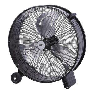 VENTILADOR INDUSTRIAL DE SUELO, CON RUEDAS, NEGRO 180 W, 59,8 dB, Ø65 cm