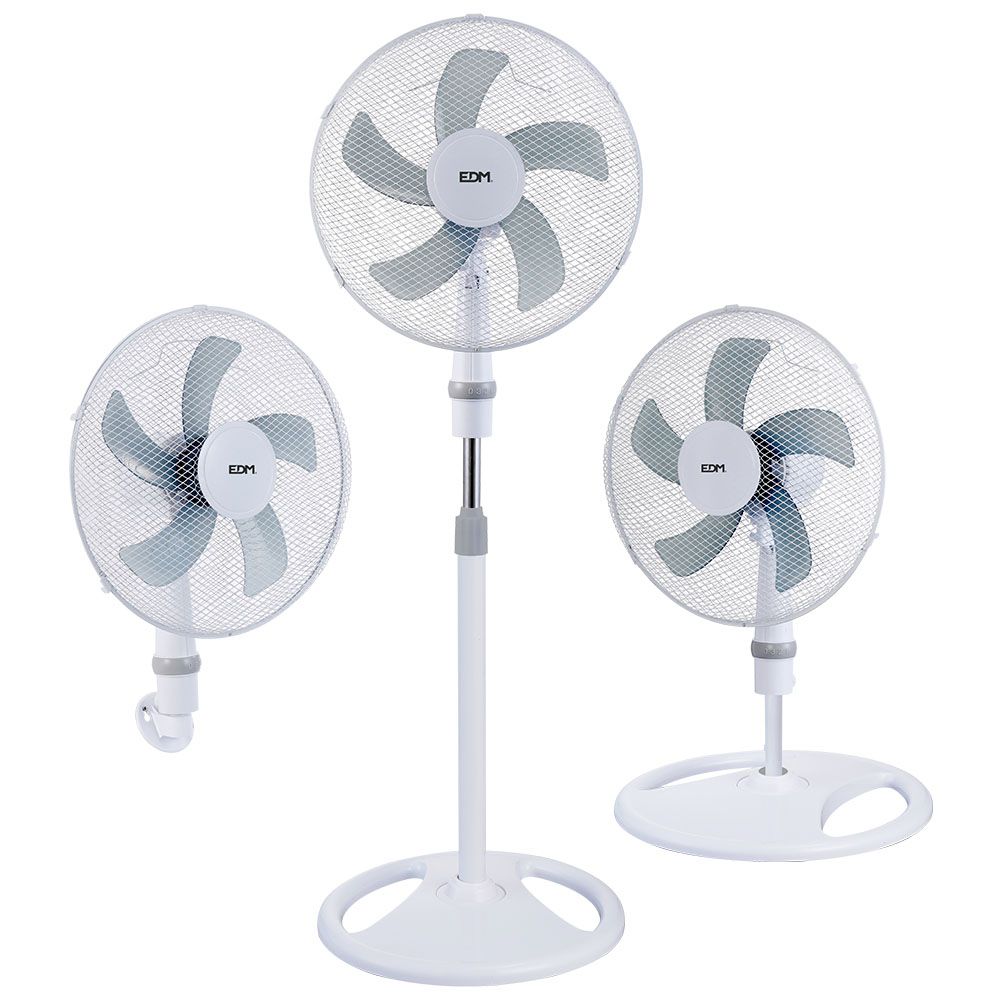 VENTILADOR 3 EN 1, BLANCO, POTENCIA 45 W, ASPAS Ø40 cm, ALTURA REGULABLE 107-133 cm