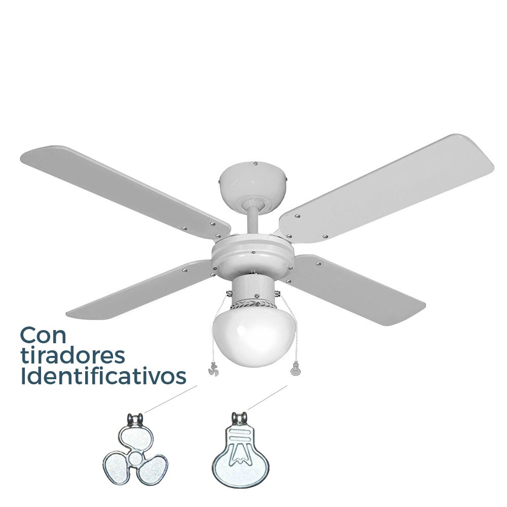 VENTILADOR DE TECHO BLANCO MODELO CARIBE, 50 W, ASPAS Ø102 cm - Imagen 2