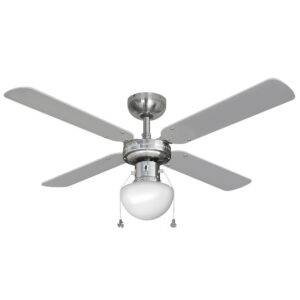 VENTILADOR DE TECHO MODELO CARIBE. COLOR CROMADO. POTENCIA: 50W ASPAS: Ø102 cm EDM