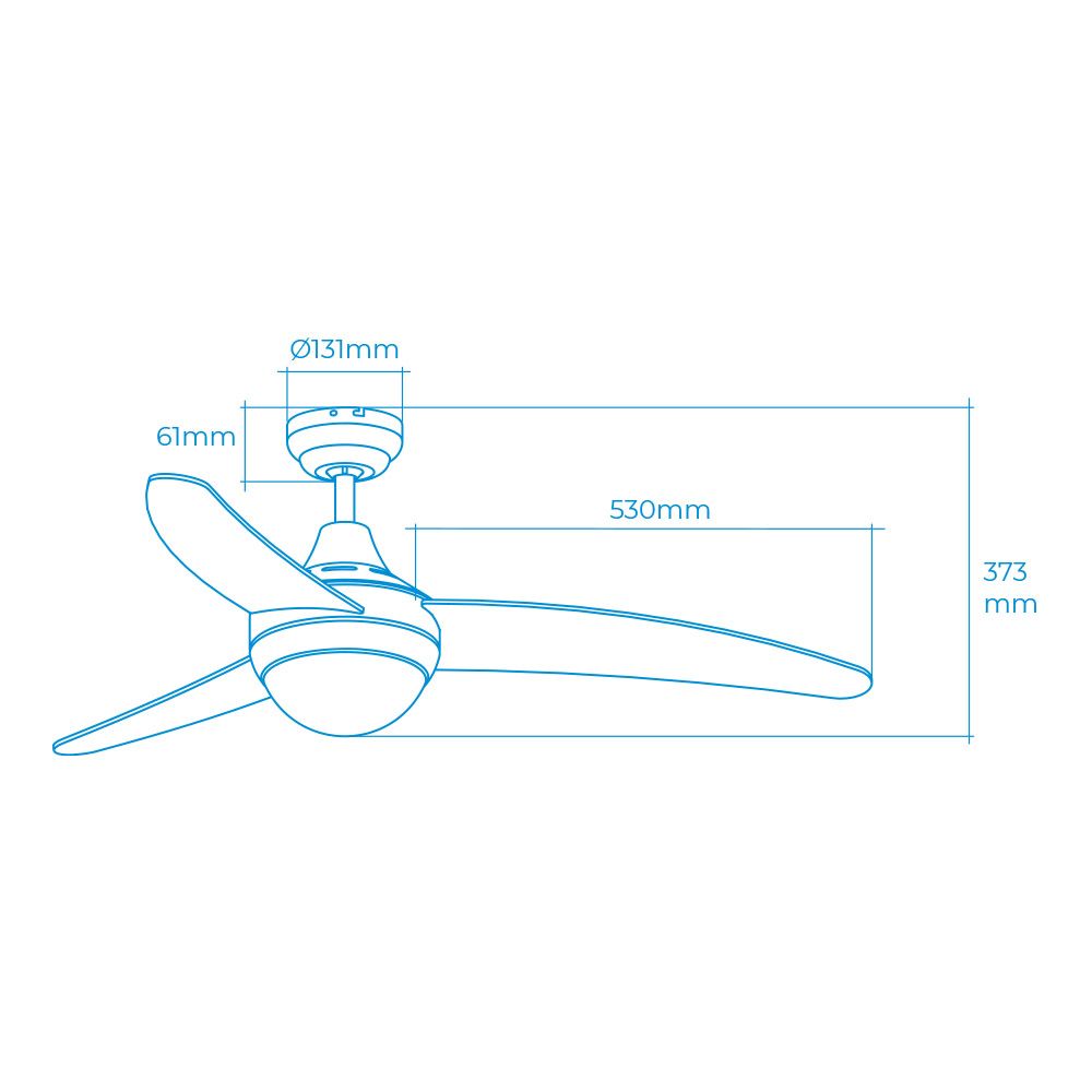 VENTILADOR DE TECHO MODELO EGEO. COLOR CROMADO POTENCIA: 60W ASPAS: Ø122cm CON MANDO A DISTANCIA EDM - Imagen 2