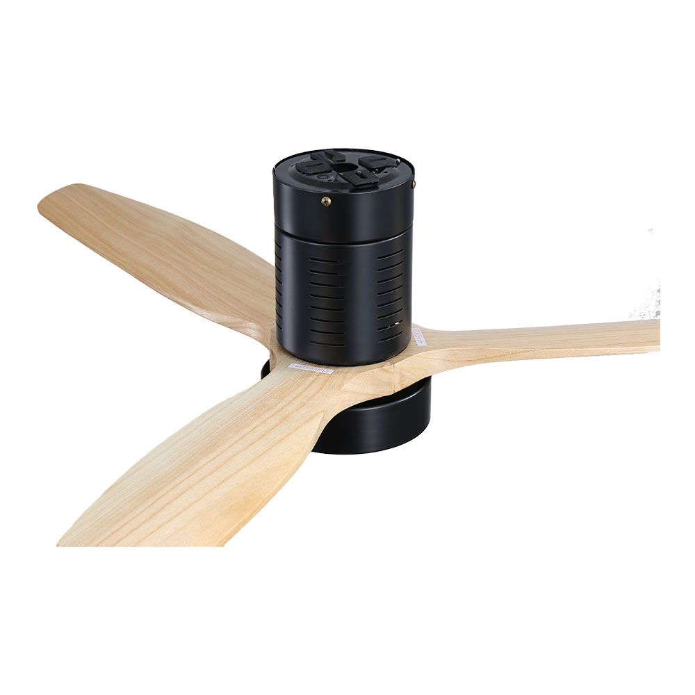 VENTILADOR DE TECHO MODELO INTELIGENTE KARA CON 3 ASPAS COLOR MADERA Ø132cm LUZ LED 3000/4000/6000K, 3CCT, 30 W, NEGRO - Imagen 3