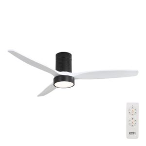 VENTILADOR DE TECHO MODELO KARA CON 3 ASPAS COLOR BLANCO Ø132cm LUZ LED 3000/4000/6000K, 3CCT, 30 W, NEGRO