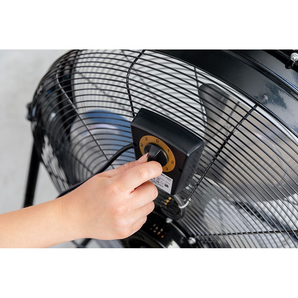 VENTILADOR INDUSTRIAL DE SUELO, CON RUEDAS, NEGRO 180 W, 59,8 dB, ASPAS Ø60 x 70 cm - Imagen 4