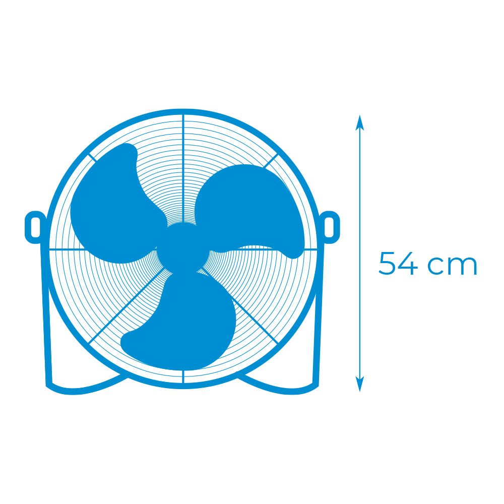 VENTILADOR INDUSTRIAL DE SUELO. COLOR NEGRO 100W, 64,7 dB, ASPAS Ø45 x 54 cm - Imagen 3