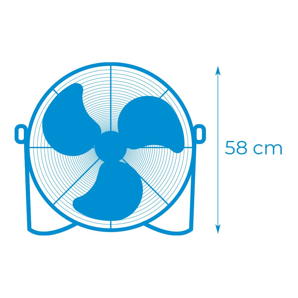 VENTILADOR INDUSTRIAL DE SUELO. COLOR NEGRO 120W, 64,9 dB, ASPAS Ø50 x 58 cm - Imagen 3