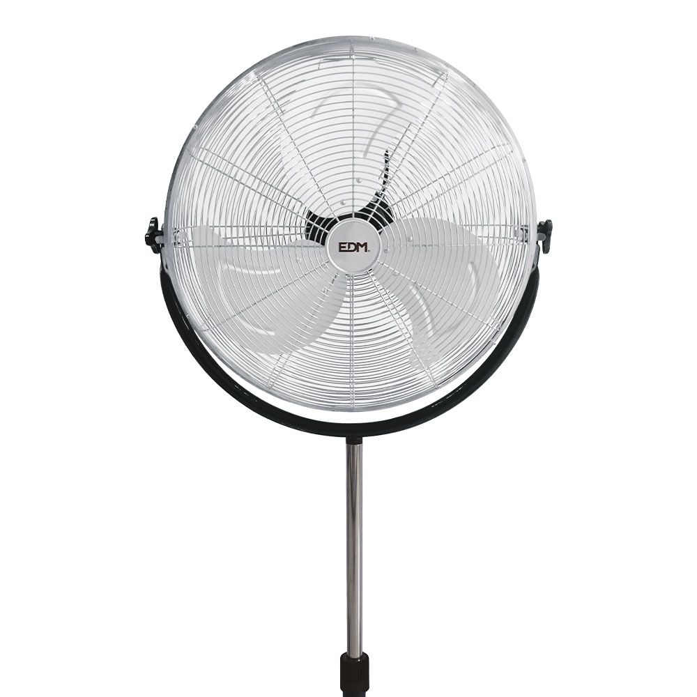 VENTILADOR DE PIE INDUSTRIAL BASE CIRCULAR, CROMADO/NEGRO, POTENCIA 120 W, 64,9 dB, ASPAS Ø50 cm, ALTURA REGULABLE 118-148 cm - Imagen 2
