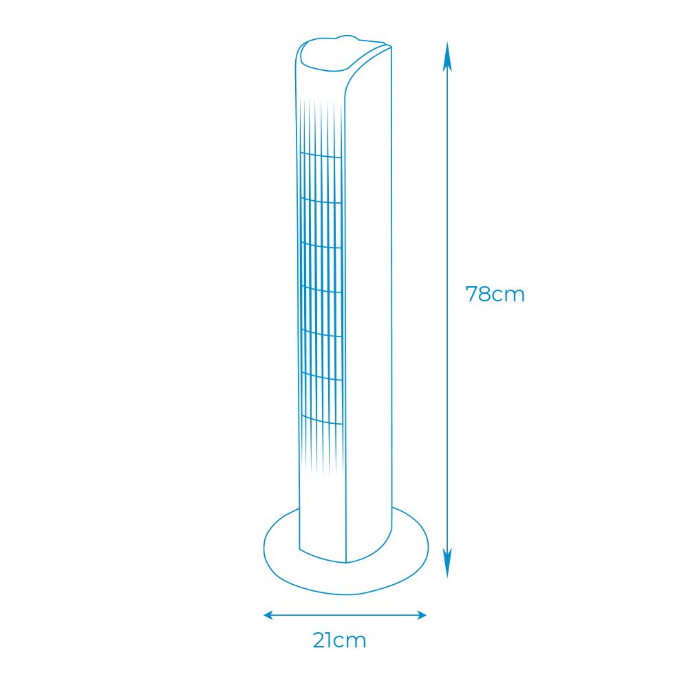 VENTILADOR DE TORRE. POTENCIA: 45 W, 60dB, BLANCO 21 x 78 cm - Imagen 4
