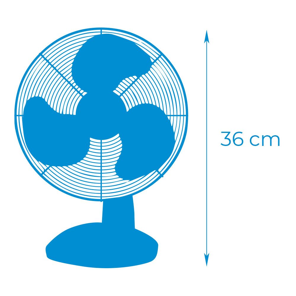 VENTILADOR DE SOBREMESA BLANCO: 25 W, 41 dB, ASPAS: Ø23 , 27 x 24 x 36 cm - Imagen 4