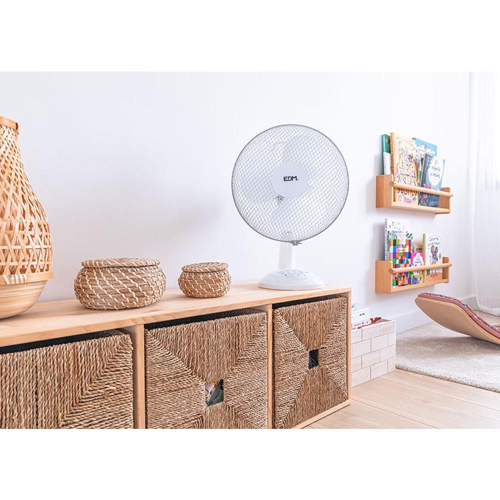 VENTILADOR DE SOBREMESA BLANCO: 35W, 53,4 dB, ASPAS: Ø30 x 48 cm - Imagen 4