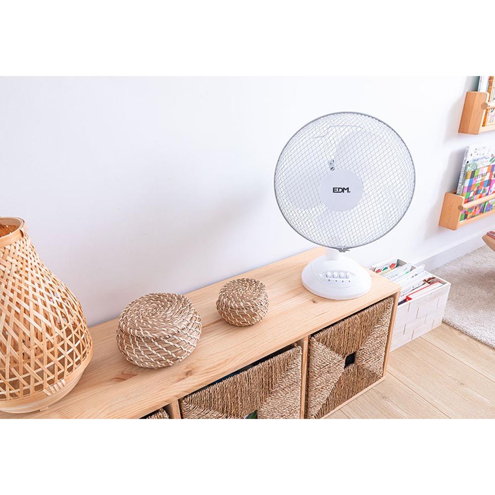 VENTILADOR DE SOBREMESA BLANCO: 35W, 53,4 dB, ASPAS: Ø30 x 48 cm - Imagen 5