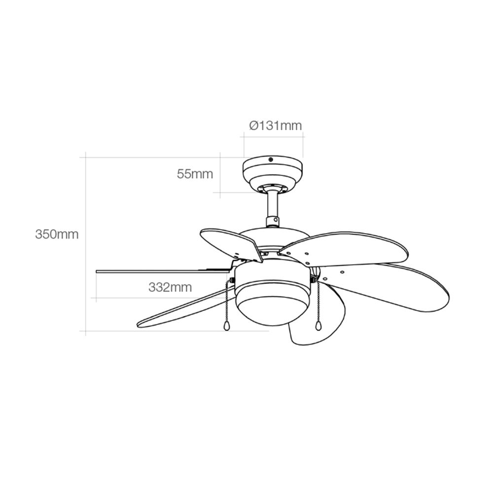 VENTILADOR DE TECHO MODELO ARAL. COLOR WENGUE/NIQUEL SATINADO. POTENCIA: 50W ASPAS: Ø76cm EDM - Imagen 2