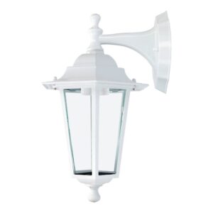 APLIQUE EXTERIOR ZURICH DE ALUMINIO Y CRISTAL E27 60 W SIN BOMBILLA, COLOR BLANCO, LUZ HACIA ABAJO