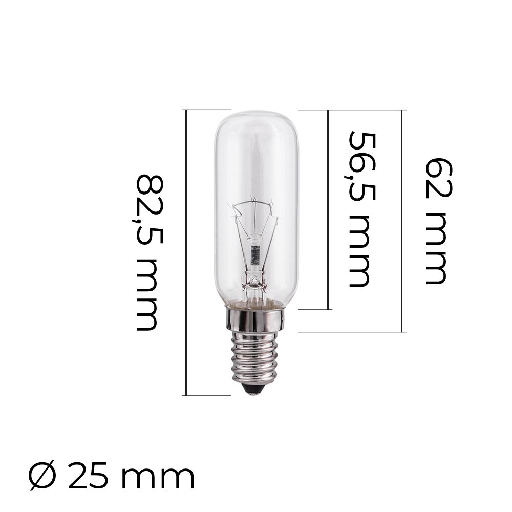 BOMBILLA INCANDESCENTE TUBULAR TRANSPARENTE 25 W E14 - Imagen 2