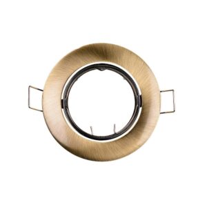 ARO HALOGENO METÁLICO. OSCILANTE. COLOR ORO VIEJO. Ø8,4cm EDM
