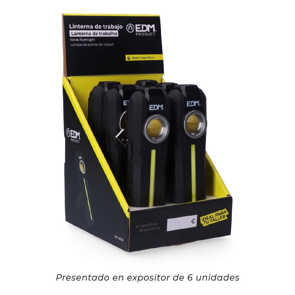 LINTERNA LED DE TRABAJO TRUE WORK COB 5 W 200lm + 200lm + SPOT SUPERIOR 50lm, RECARGABLE - Imagen 9