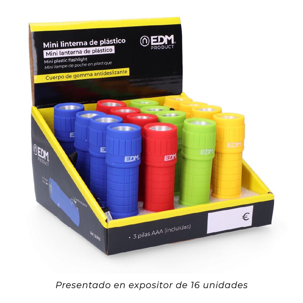 MINI LINTERNA LED COB TRAIL GRIP 60 lm 0,5 W, 3xAAA INCLUIDAS, COLORES SURTIDOS, Ø30 x 96 mm - Imagen 5