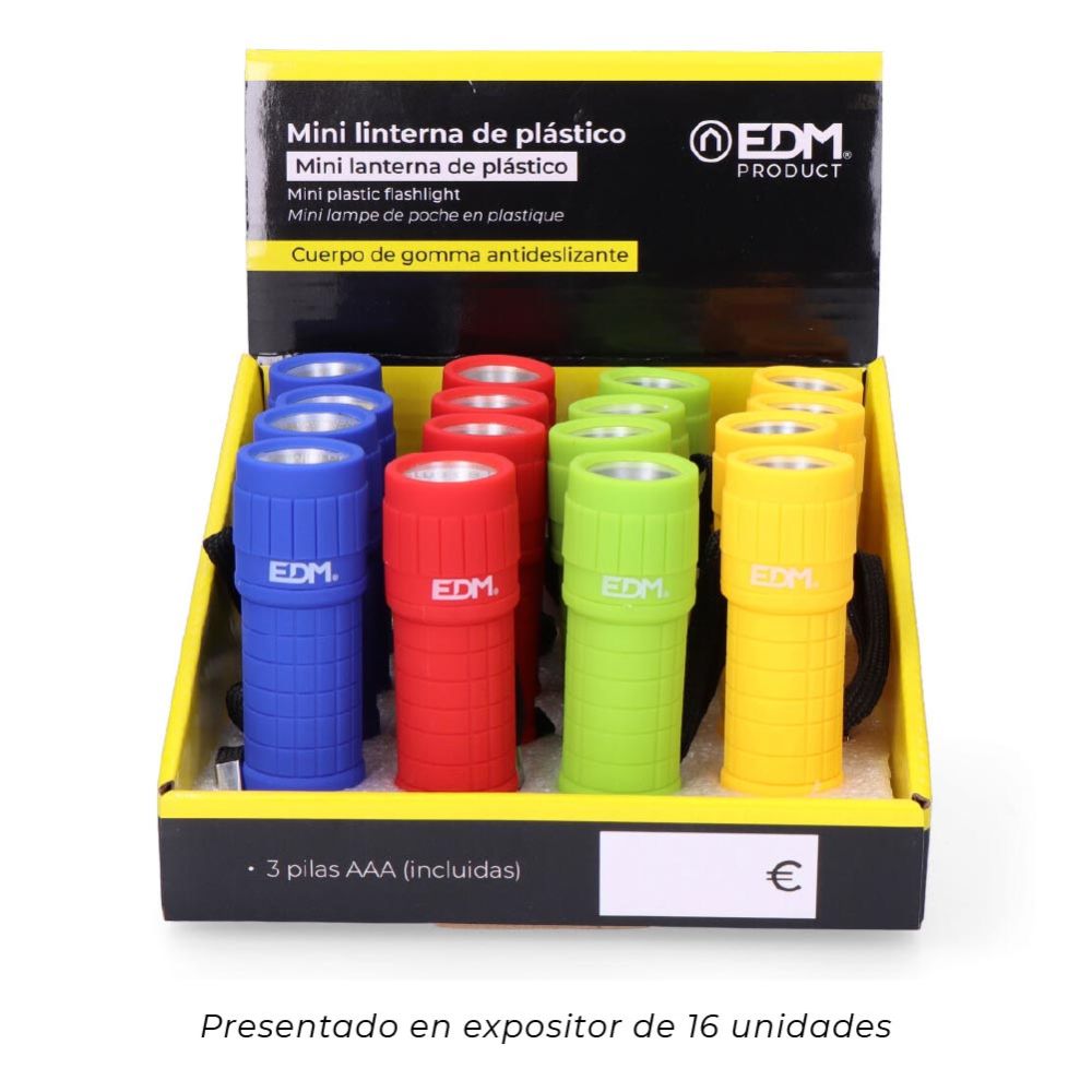 MINI LINTERNA LED COB TRAIL GRIP 60 lm 0,5 W, 3xAAA INCLUIDAS, COLORES SURTIDOS, Ø30 x 96 mm - Imagen 6