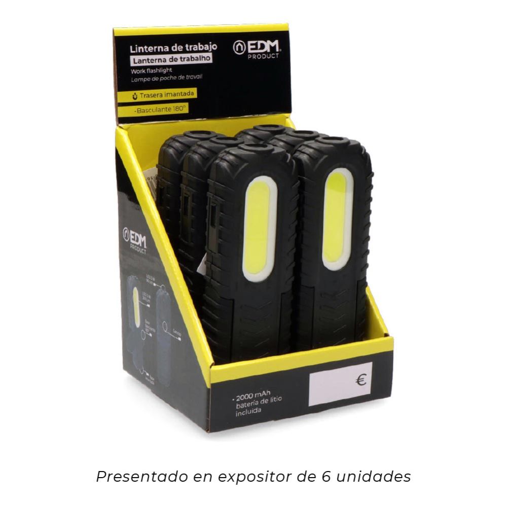 LINTERNA DE TRABAJO LEDTRUE WORK F2 RECARGABLE TRUE WORK F2 CON USB, CON GANCHO, CLIP, IMÁN Y SOPORTE. COB 5 W 300 lm / 3 W 90 lm - Imagen 10