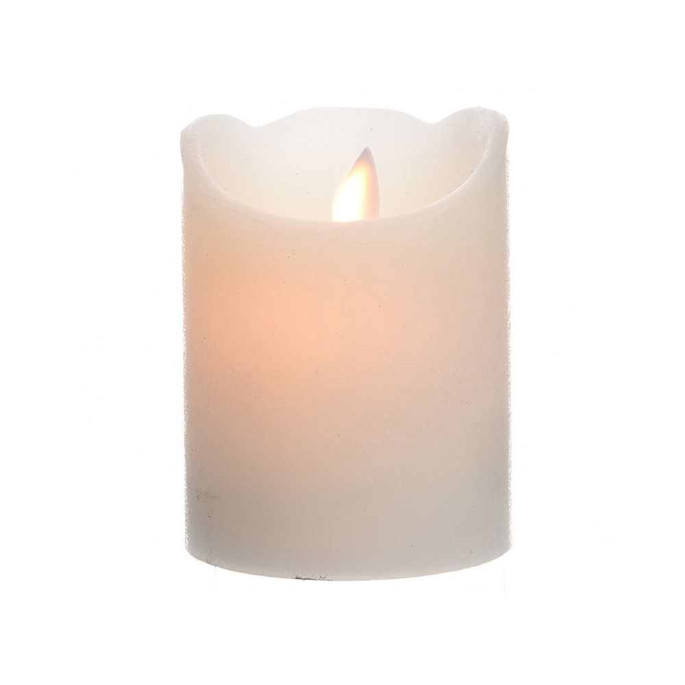 VELA DE CERA LED COLOR BLANCO, Ø7,5 x 10 cm