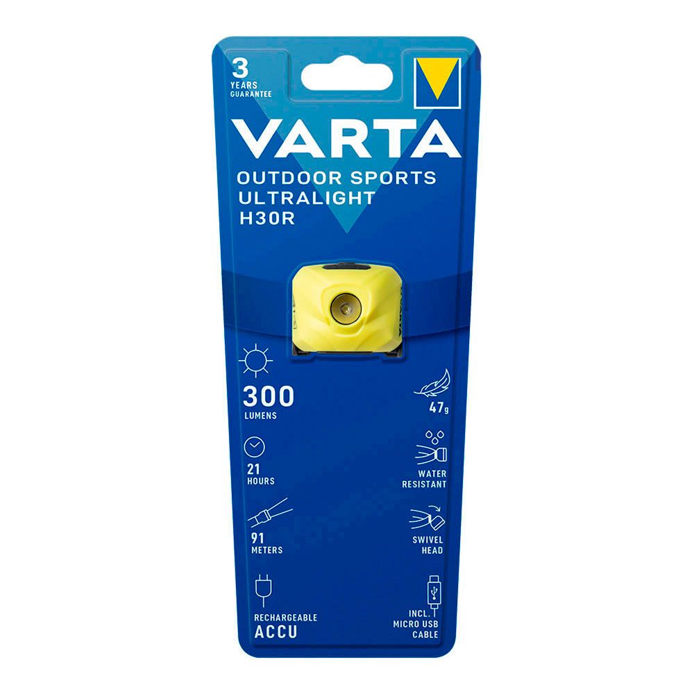 LINTERNA FRONTAL ULTRALIGHT H30R AMARILLA VARTA
