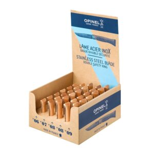 EXPOSITOR NAVAJAS OPINEL ACERO INOXIDABLE, 30 uds (Nº6, Nº7, Nº9 6 uds, Nº8 12 uds DE CADA NUMERO)